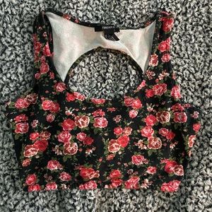 Floral mini top/sports bra